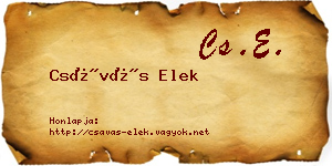 Csávás Elek névjegykártya