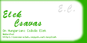 elek csavas business card