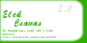 elek csavas business card